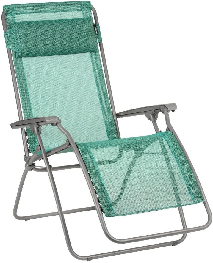 R-Clip Batyline Relaxation Patio and Poolside Zero Gravity Outdoor Lounge Recliner Chair with Adjustable and Removable Headrest