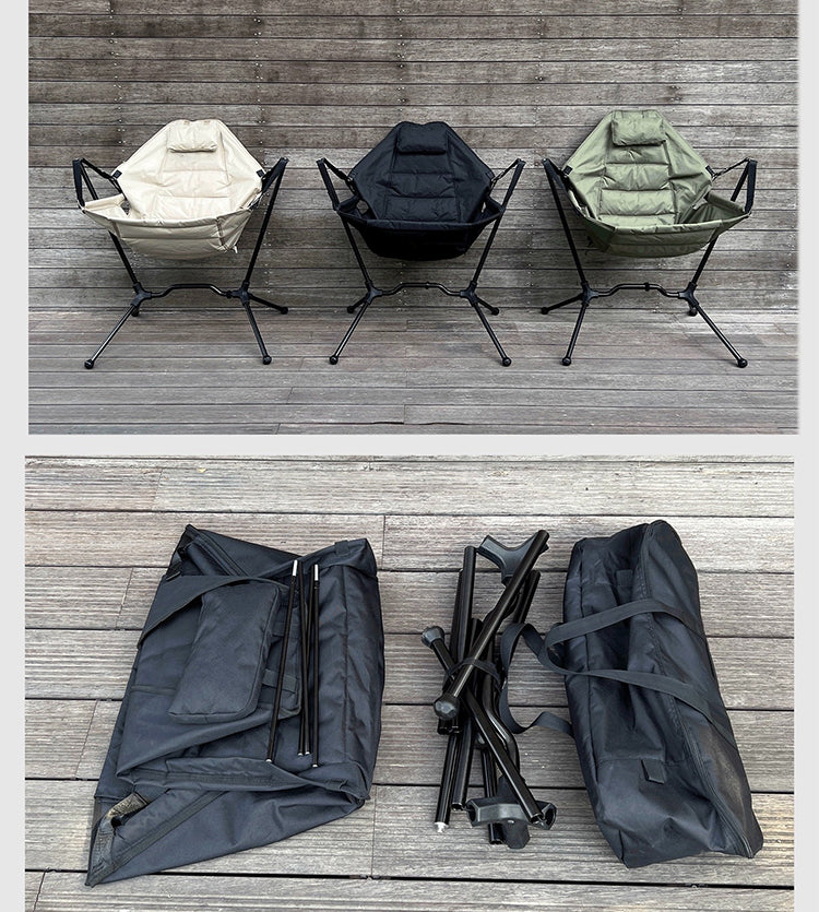 Portable Folding Camping Hammock Chair with Adjustable Backrest – Lightweight Rocking Chair for Lawn, Beach & Outdoor Relaxation