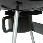 Trolley Charcoal Kettle BBQ Grill with Storage Basket – 22.5" Outdoor Barbecue
