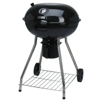 Trolley Charcoal Kettle BBQ Grill with Storage Basket – 22.5" Outdoor Barbecue