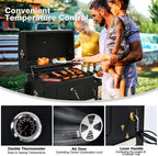 Garden Heavy Duty Offset Smoker Charcoal BBQ Grill with Chimney – Outdoor Trolley Design