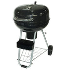 Trolley Charcoal Kettle BBQ Grill with Storage Basket – 22.5" Outdoor Barbecue