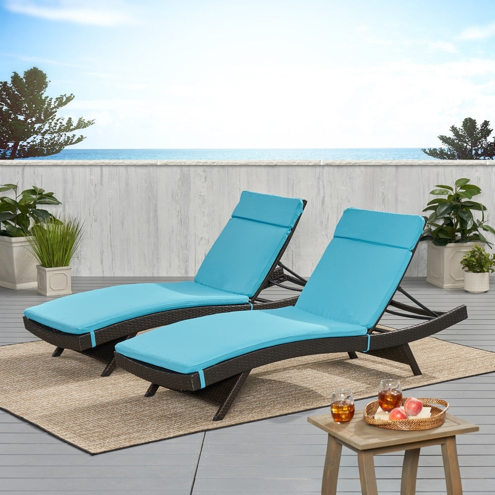 Salem Outdoor Cushion Set for Chaise Lounge - Cushions only (Set of 2)  - 79.25"L x 27.50"W x 1.50"H