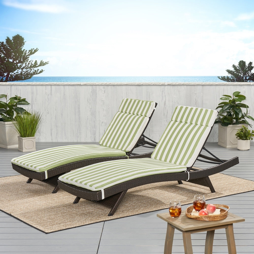 Salem Outdoor Cushion Set for Chaise Lounge - Cushions only (Set of 2)  - 79.25"L x 27.50"W x 1.50"H
