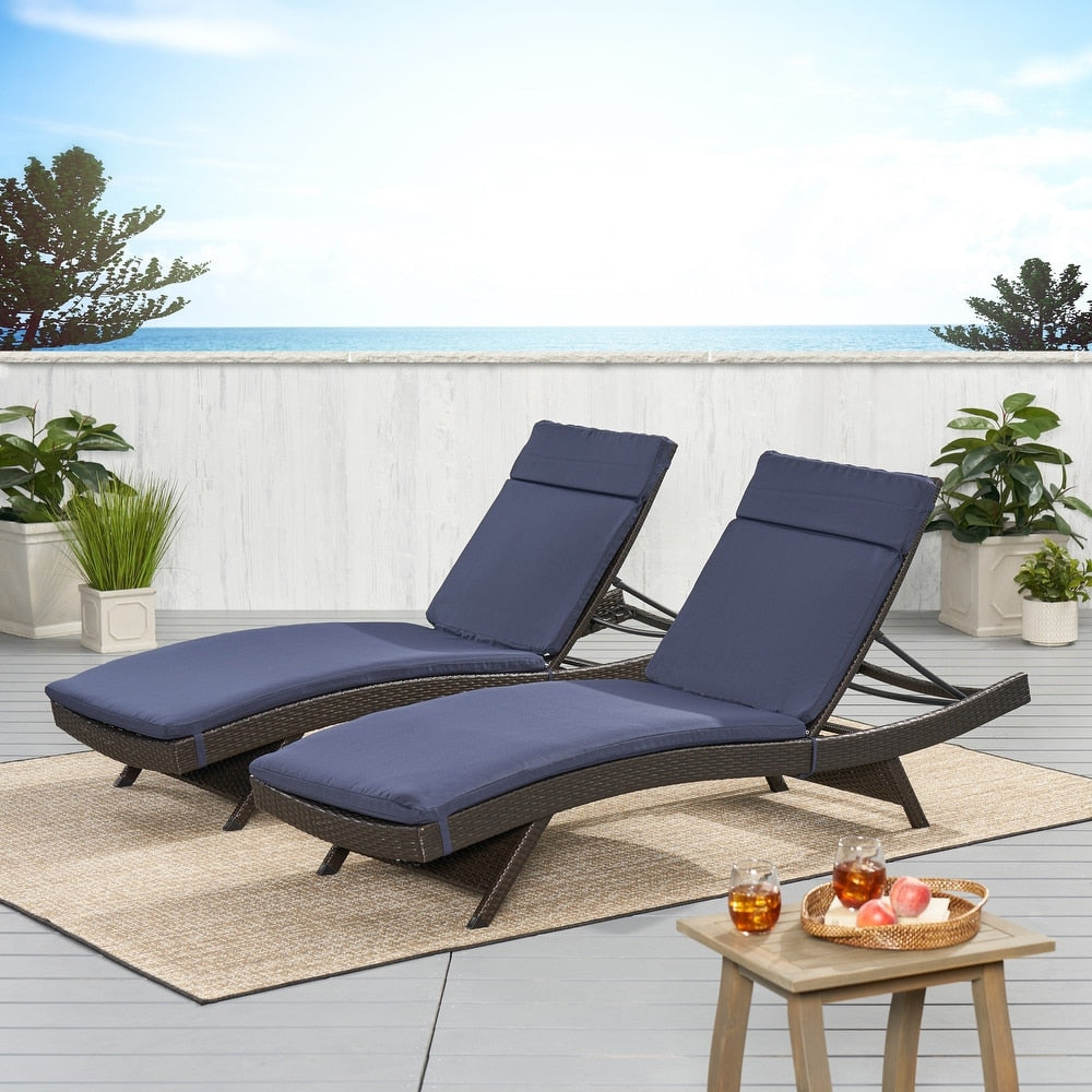 Salem Outdoor Cushion Set for Chaise Lounge - Cushions only (Set of 2)  - 79.25"L x 27.50"W x 1.50"H